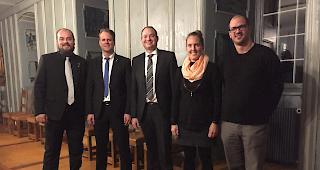 Der Vorstand f&uuml;r das Jahr 2018 (v.l.n.r.): Past-Pr&auml;sident Matthias Volken, Pr&auml;sident Fabian Schmidhalter, Vizepr&auml;sident Marc Willisch, Kassier Melanie Truffer, Aktuar Matthias Walker.