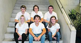 Jungunternehmer. &laquo;Swoap&raquo; besteht aus Dylan Mayoraz, Diego Anthamatten, Jo&euml;l Pasquier (oben von links), Anina Pfaffen, Jonas Aufdenblatten und Hannah Locher (unten von links). 