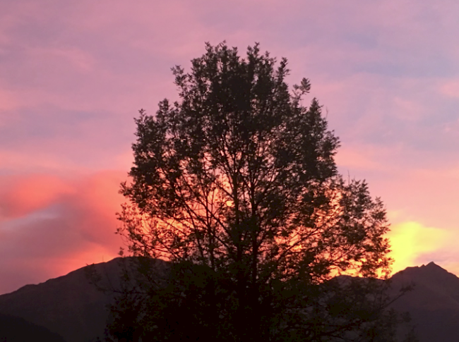 Oktober 2017: Wunderschöne Abendstimmung im Fieschertal.