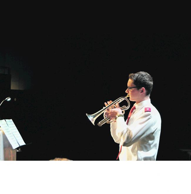 4. Rang. Cédric Ritler aus Wiler mit seinem Cornet.  