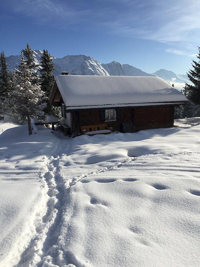 Die Sennhütte auf dem Weg von der Bettmeralp zur Riederalp, im Orte genannt «Schweiben».