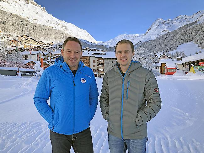 Christian Grichting, Präsident des Verwaltungsrates der MyLeukerbad AG und Gemeindepräsident Leukerbad mit Patrick Brendel, Direktor ReLL AG.