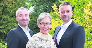Berner Ensemble. Tenor Matthias M&uuml;ller, Organistin Ursula Heim und Bass Hans Frauchiger (von links).  