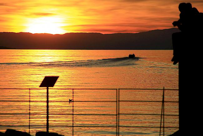 Abendsonne in Montreux.