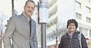 Freuen sich &uuml;ber die neuen K&uuml;bel: Alain Guntern und Lucia N&auml;fen.