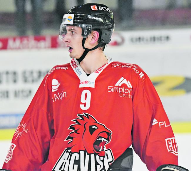 Stürmer Oliver Achermann brachte den EHC Visp in der 16. Minute in Führung. 