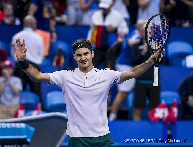 Federer nach dem Sieg gegen den deutschen Alexander Zverev.