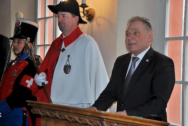 Staatsratspräsident Jacques Melly wünschte allen geladenen Gästen ein glückliches neues Jahr.