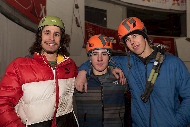 Dominique Lochmatter (28), Aldo Abgottspon (16) und Dominik Fux (18), alle drei aus St. Niklaus