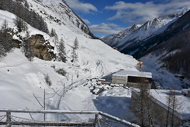 Die Lawine im Lüegelti vor Zermatt