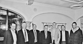 Freude herrscht. Von links: Programmleiter Helmuth Indermitte, Ehrenmitglied Jean-Pierre Bringhen, Pr&auml;sident Konrad Martig, Ehrenmitglied Alois Grichting, Incoming President Guido Matter, Past President Hugo Schneider, Webmaster Guido Meichtry. 