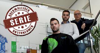 Famili&auml;r. Ewald Gattlen will den Betrieb in den n&auml;chsten f&uuml;nf Jahren an seine beiden S&ouml;hne Jan und David &uuml;bergeben (von rechts nach links).