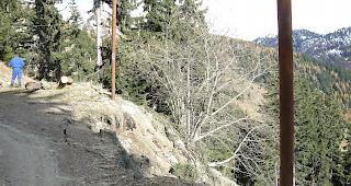 In Bewegung. Um ein Abrutschen der Wendeplatte im L&auml;ngwald zu verhindern, will die Natischer Burgerschaft die gesamte Spitzkurve um bis zu 70 Meter in Richtung Westen verschieben.
