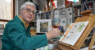 Marcel Hischier in seinem Atelier in Baltschieder.