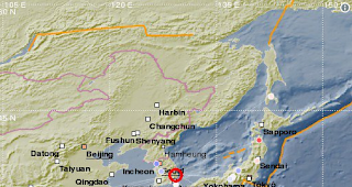 Das Epizentrum des Bebens in S&uuml;dkorea.