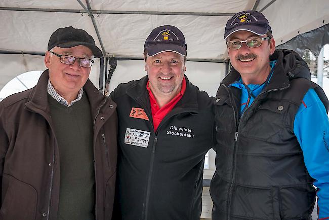 André Lomatter (63), Gabriel Bumann (54), Michel Bumann (47) aus Saas-Fee.