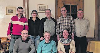 Alter und neuer Vorstand. Freddy B&ouml;hlen, Monica Duran, Marcel Ammann, Bernhard Mathieu, Albert Meichtry (oben von links) sowie Philippe Constantin, Rafael Locher und Romana Roten (unten von links). 