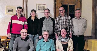 Alter und neuer Vorstand. Freddy B&ouml;hlen, Monica Duran, Marcel Ammann, Bernhard Mathieu, Albert Meichtry (oben von links) sowie Philippe Constantin, Rafael Locher und Romana Roten (unten von links). 