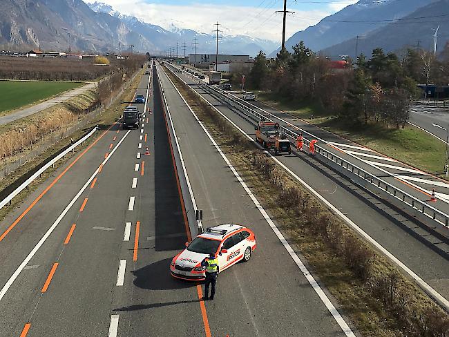 Präventiv. Die Kapo Wallis wird während den Sanierungsarbeiten der A9 wachsam sein.