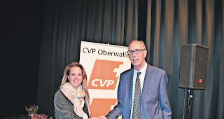 Generationenwechsel. Franziska Biner &uuml;bernimmt bei der CVPO von Anton Andenmatten.  