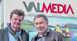 Unter einem Dach. Fredy Bayard (rechts), Inhaber Mengis Gruppe, und Christoph Imsand, VR-Pr&auml;sident Valmedia, sind &uuml;berzeugt, dass man vereint gute Marktchancen hat.  