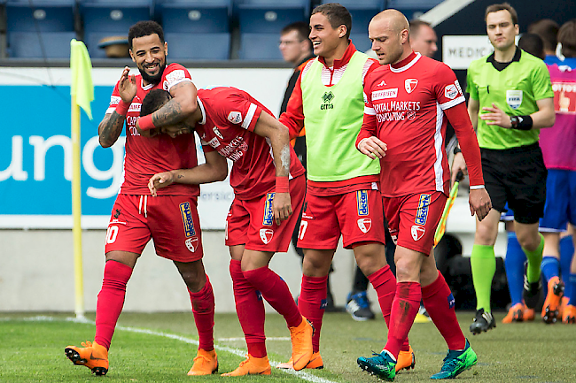 Pure Freude. Der FC Sitten gewinnt am Sonntag auswärts in Luzern mit 1:0. Das neue Tabellen-Schlusslicht heisst damit FC Lausanne-Sport.