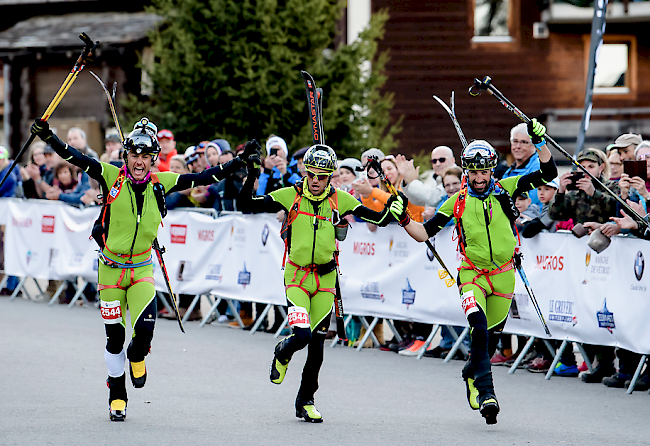 Neuer Rekord: Team Robert Antonioli, Matteo Eydallin und Michele Boscacci.