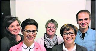 Der Vorstand. Gerda Welschen-Berchtold, Kyra Imhof, Irmina Imesch-Studer, Fabienne Murmann, Christian Bayard (von links). 