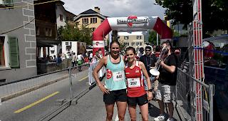 Georgette K&auml;mpfen (links) und Sabine Kuonen (rechts) lieferten sich ein Kopf an Kopf-Rennen.