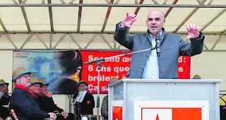 Gleich wichtig wie fr&uuml;her. Bundespr&auml;sident Alain Berset spannte den historischen Bogen von vergangenen zu aktuellen 1.-Mai-Feiern.  