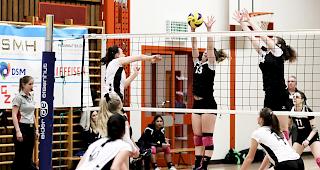 Der VBC Lalden (in den schwarzen Shirts) spielt n&auml;chste Saison in der 1. Liga. Auch mit Spielerinnen des VBC Visp?