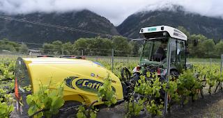 Keine chemischen Herbizide. Das Ger&auml;t wird derzeit in Leytron getestet.