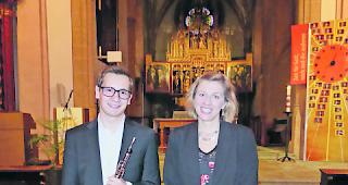Musik zu Auffahrt. Sie boten in der Kirche Glis besinnliche, glanzvolle Musik: Yann Martig (Oboe und Englischhorn) und Organistin Carmen Schneller.  