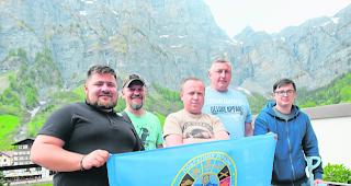 Viel erlebt. Der Milit&auml;rpsychologe Andrii Kozinchuk und vier Veteranen, Oleksii Rubets, Volodymyr Verkhoturov, Roman Shmishnyi, Sergii Pashkov. 