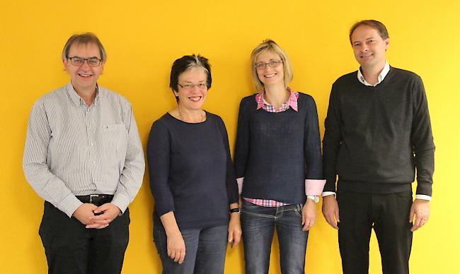 Team Krebsliga Wallis in Brig :Dr. med. Reinhard Zenhäusern, Präsident ; Andrea Salzmann-Karlen, Pflegefachfrau, Caroline Kreuzer-Pfammatter, Sozialarbeiterin; Franck Moos, Direktor