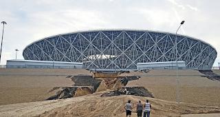 Das WM-Stadion in Wolgograd wurde schwer besch&auml;digt.