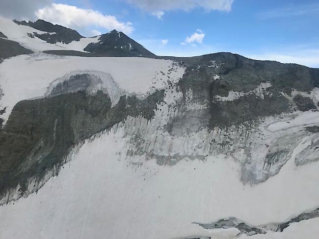 Die Absturzstelle des Kleinflugzeugs beim Durandgletscher