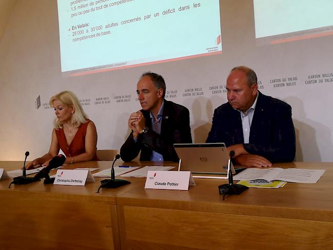 Von links: Valérie Marty, Christophe Darbellay und Claude Pottier