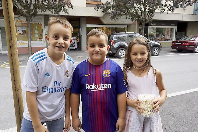 Klaudio (7), Karlo (9) und Leonie (6) Jakovic, Visp.