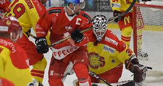 Gailland gegen den starken Siders-Keeper Giovannini, der Captain des HC Valais-Chablais traf erst kurz vor Schluss zum bedeutungslosen 4:6.