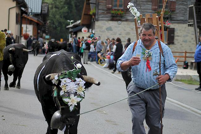 Impressionen vom Alpabzug in La Fouly im Val Ferret. 