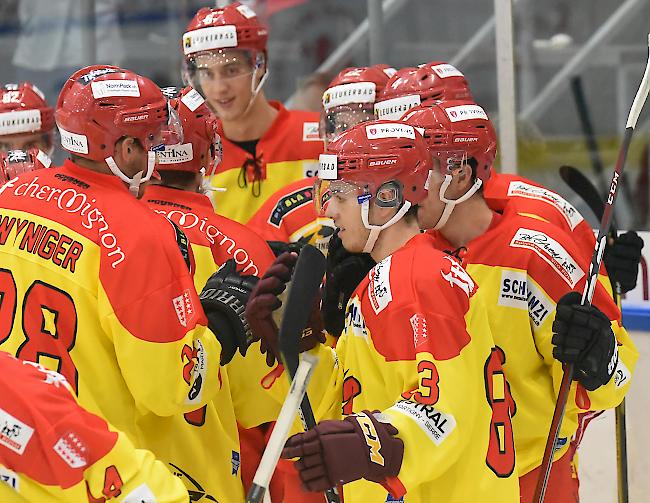 Siderser Jubel, nach dem Sieg in Seewen stehen die Mittelwalliser an der Tabellenspitze der MySports League.