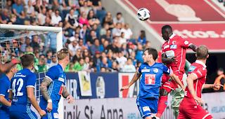 Wuchtig. In der 14. Minute traf Djitt&eacute; nach einem Eckball per Kopf zum zwischenzeitlichen 1 zu 0 f&uuml;r die G&auml;ste aus dem Wallis.