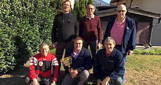 Cupsieger 2018 SG Glis: Christoph Stoffel, Roland Dirren und Mario Bregy (stehend von links). Norbert Wyder, Romeo Zentriegen und Markus Eyholzer (kniend von links).