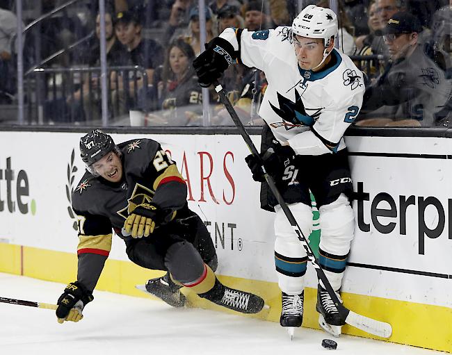 Guter Start. Dem Schweizer NHL-Spieler Timo Meier gelang gleich im ersten Spiel der neuen Saison ein Treffer für seine San Jose Sharks. (Archivbild).