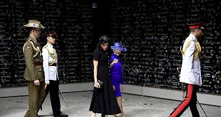 Kranzniederlegung. Bei ihrem Besuch in Sidney besuchten am Samstag Prinz Harry und Ehefrau Meghan eine Gedenkst&auml;tte f&uuml;r die Tausenden Australier, die w&auml;hrend dem ersten Weltkrieg vor 100 Jahren ums Leben gekommen sind.