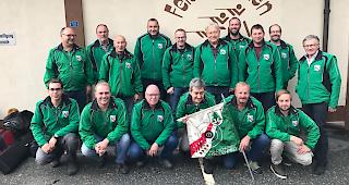 Die Feldsch&uuml;tzen Staldenried vor der Abreise nach Thun.