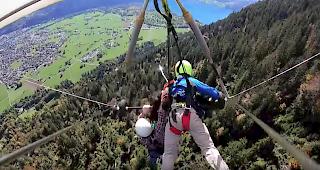 Horror-Deltaflug in Interlaken. 
