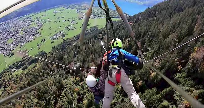 Horror-Deltaflug in Interlaken. 