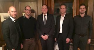 Der Vorstand f&uuml;r das Jahr 2019 (v. l.): Kassier Dario Seiler, Vizepr&auml;sident Matthias Walker, Pr&auml;sident Marc Willisch, Past-Pr&auml;sident Fabian Schmidhalter, Aktuar Jens Theler.